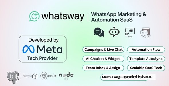 Whatsway v3.8.0 – WhatsApp Marketing & Automation SaaS Platform with Bots, Chats, Bulk Sender & AI