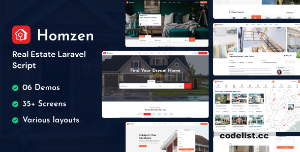 Homzen v1.3.9 – Laravel Real Estate Agency Portal Multilingual – nulled
