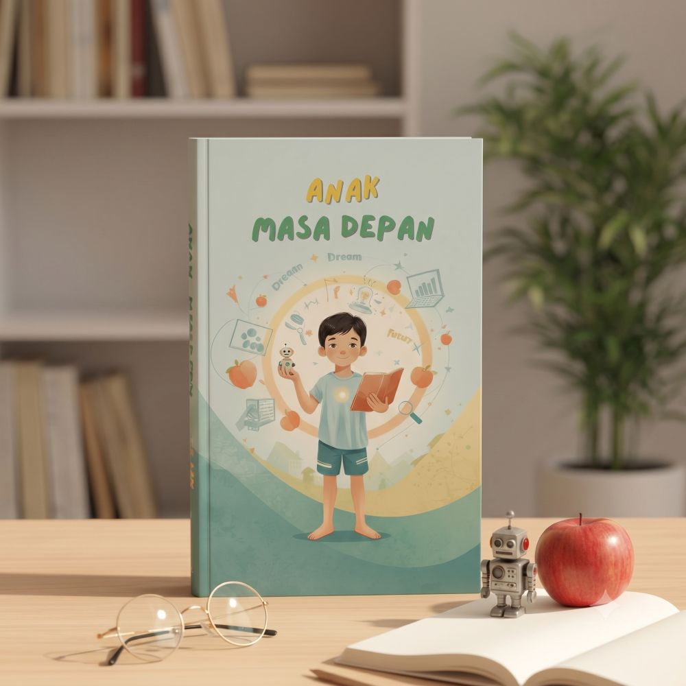E-Book Anak Masa Depan membahas skill masa depan, berpikir kritis, logika, adaptabilitas, dan cara mempersiapkan anak menghadapi era AI.