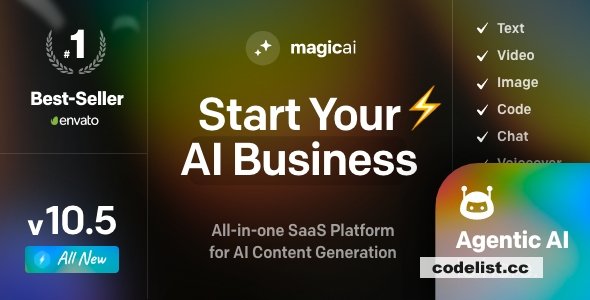 MagicAI v11.00 – OpenAI Content, Text, Image, Video, Chat, Voice, and Code Generator as SaaS