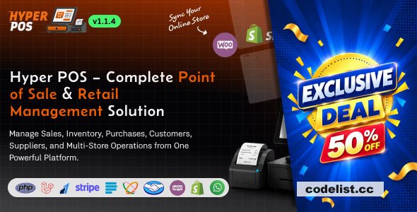 Hyper POS v1.1.4 – Laravel Point of Sale, Inventory, ERP, Online & Offline POS, Invoicing, Accounting – nulled